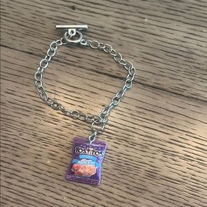 Silver Chain Bracelet with Tostitos Charm